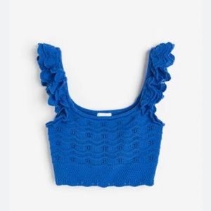 H&M size S royal blue crop top